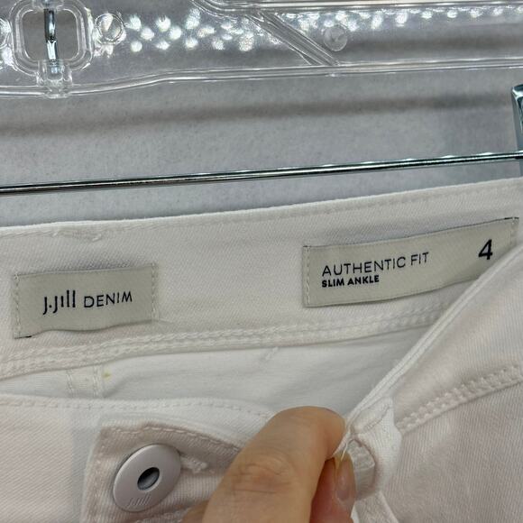 J. Jill Authentic White Jeans Women size 4 Fit Slim Ankle Preppy Classic - Picture 9 of 11